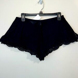 Eberjey Black Shorts Size M/L Black NWT Crochet trim Soft and Sexy